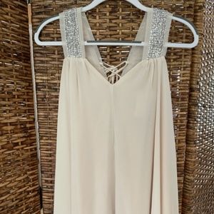 Miss Me Rhinestone Embellished Beige Cami Tunic